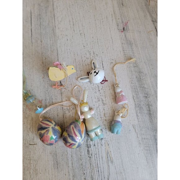 rabbit bunny chick fell egg mini ornament variety spring Decor set - Picture 8 of 9